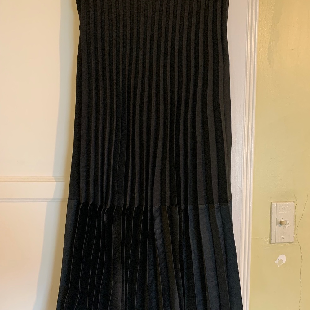 Mango satin accordion pleat midi skirt